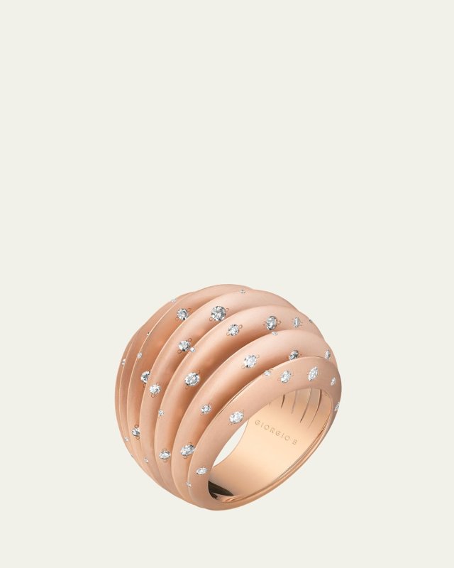 Palma 18K Rose Gold Starburst Ring with Diamonds